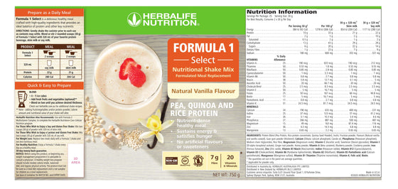 Formula 1 Select Nutritional Shake Mix - Vanilla 750g